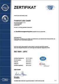 Zertifizierung des Qualitätsmanagementsystems - Lütze Transportation GmbH