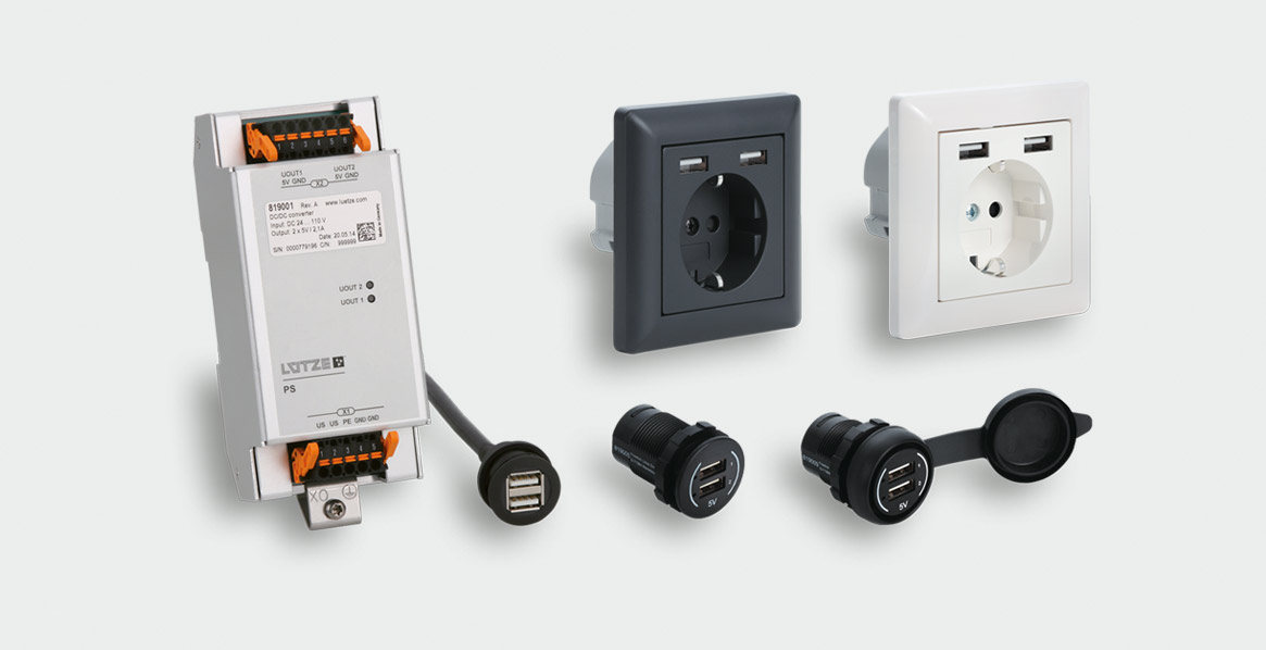 Chargeurs USB ferroviaires pour la partie voyageur ou pupitre de conduite - Lütze Transportation GmbH